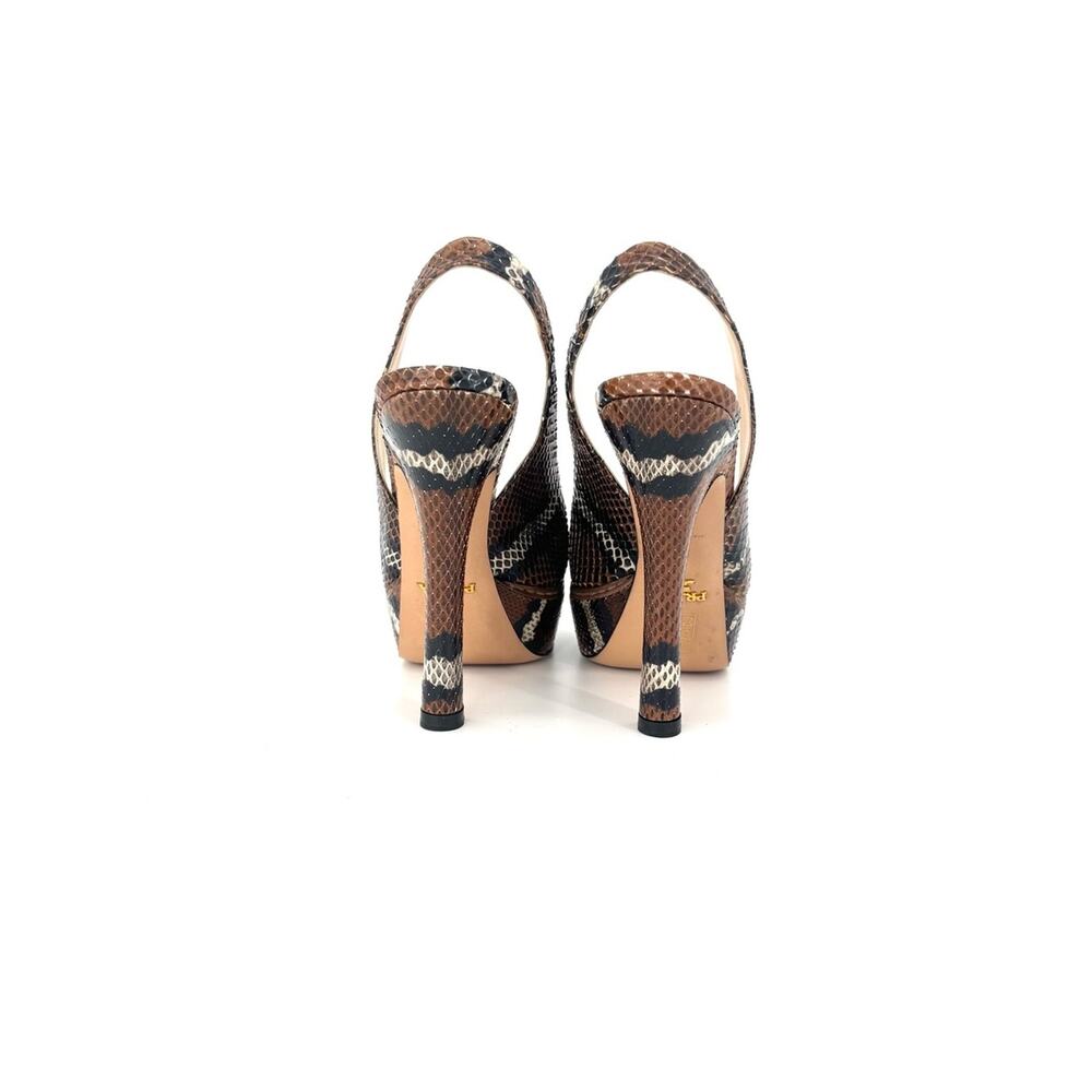Prada SS 2009 Snakeskin Platform Slingback High Heel Pumps 36.5 - Picture 4 of 10